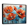 thumbnail image 2 of Designart "Poppy Meadow in Orange and Blue" Floral Framed Wall Art - Traditional Orange Poppies Bedroom Framed Canvas Wall Art, 2 of 6