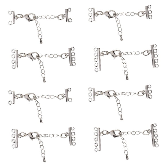 8 cadenas extensoras de acero inoxidable ajustables para pulseras.