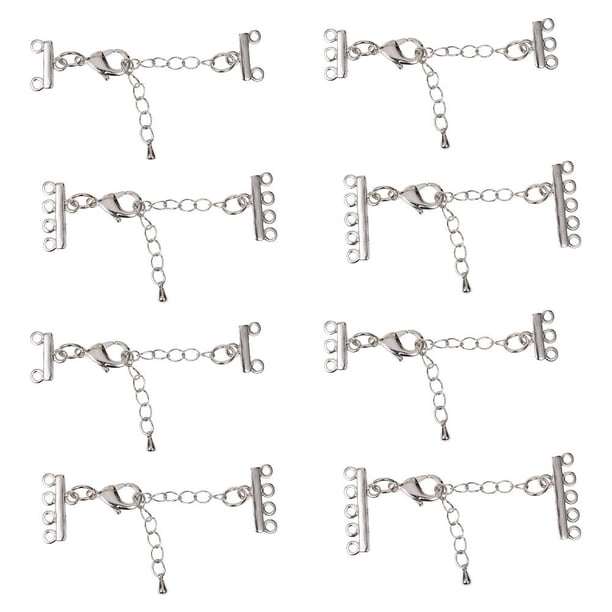 8 cadenas extensoras de acero inoxidable ajustables para pulseras.