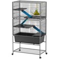 thumbnail image 1 of Dark Grey 5-Level Rolling Ferret Cage - Spacious Small Animal Habitat with Deep Tray & Ramps - Ideal for Rabbits, Chinchillas & Living Room Use, 1 of 7
