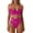 Hot Pink, variant on Qiopertar Women's Bikini Set 2026 Fashion Crochet Lace V Neck Bathing Suit High Waisted Ruched Swimwear Adjustable Straps Floral Print Beach Vacation Pool Party Swimsuit, Hot Pink S