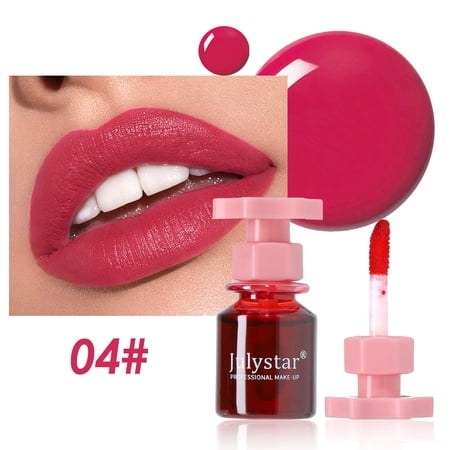 Hydrating 2-in-1 Lip & Cheek Liquid Tint by Julystar, Waterproof Non-Stick Cup Smudge Resistant Long Wear Lip Stain for Natural Monochrome Makeup