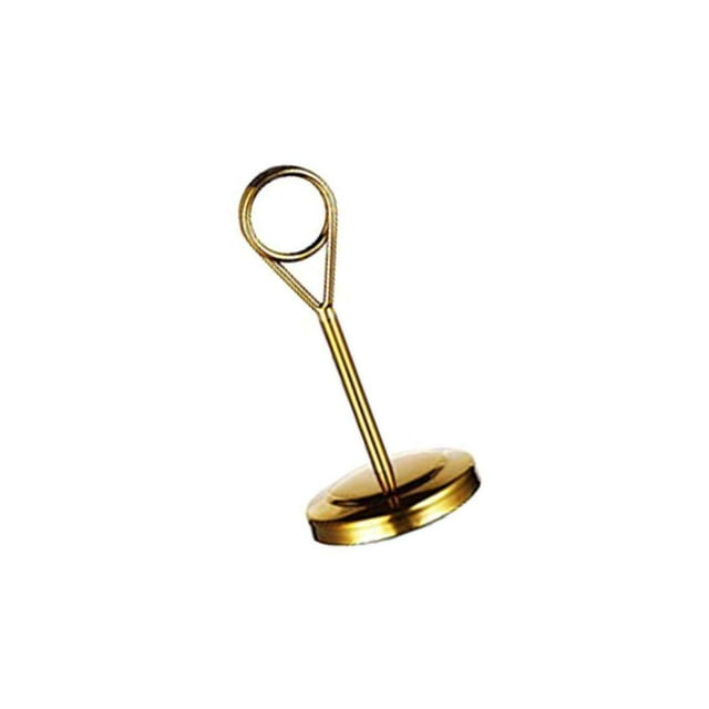 Stainless Table Number Holder Sign Holder Decor Restaurant Menu Photo Stand for Hotel Golden 10cm