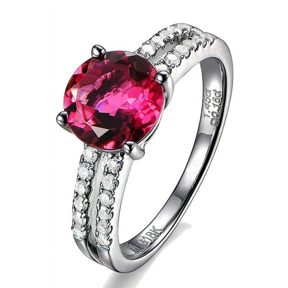 1.50 Carat Ruby and Diamond Engagement Ring in White Gold