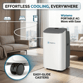 thumbnail image 6 of 14,000 BTU Portable Air Conditioner up to 700 Sq.Ft.with Heating, Wifi Enabled, Remote Control, Auto Swing（White）, 6 of 8