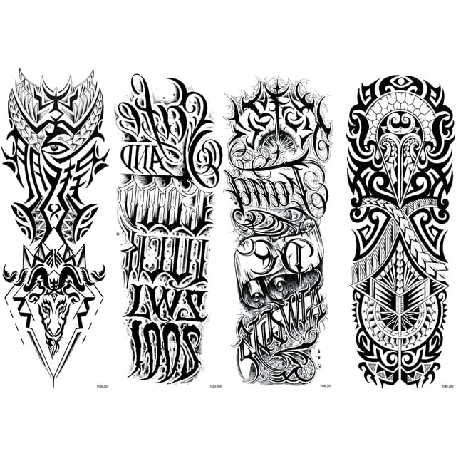 Kit Pegatinas Arte Tatuaje Temporal Brazo Corporal Tótem Místico Abstracto para Hombres Y Mujeres
