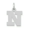 thumbnail image 1 of 14K White Gold Small Block Initial N Charm, 1 of 2
