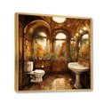 thumbnail image 2 of Designart "Metallic Oasis Golden Toilet Elegance I" Bath & Laundry Floater Framed Canvas Print, 2 of 7