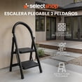 thumbnail image 3 of Escalera De Tijera Escalera Tubular Escalera Plegable Hecha de Acero Inoxidable Escalones Y Patas Antideslizantes Altura (2 Escalones Negro), 3 of 7