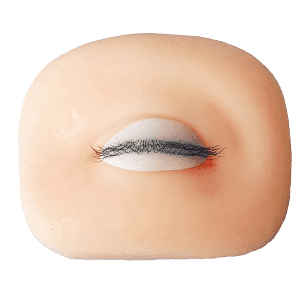 New 3D Eyelash Mannequin Eyes for Eyelash Practice, Flat Doll Head, False Eyelash Grafting Training Mannequin Head,1 x 3D false eyelash grafting,Complexion