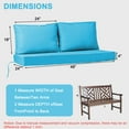 thumbnail image 3 of Outdoor Loveseat Cushions Set 48" x 24" Water Repellent & Fadeness Patio Furniture Cushions with Removable Cover and Ties, Patio Love Seat Sofa Cushions for Porch Garden Chair（Sky blue）, 3 of 6