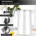 thumbnail image 3 of COOKTRON 1.7L Stainless Steel Electric Kettle, Double Wall Hot Water Boiler, Automatic Shut-off, Tea Kettle, 1500W Fast Quite Boiling, 3 of 10