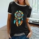 thumbnail image 2 of Camiseta holgada cómoda debajo de la cintura con cuello redondo y estampado elegante para mujer, blusa de manga corta, Tops informales OAVQHLG3B Store lin121212, 2 of 5