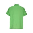 thumbnail image 5 of AOOCHASLIY Ladies Tops Clearance Fashion Woman Summer Causal Solid V Neck Short Sleeve Button Blouse T-Shirt Tops, 5 of 6