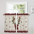 thumbnail image 3 of Innerwin Christmas Thermal Insulated Kitchen Valance Cafe Tier Scarf Xmas Short Window Curtain Rod Pocket Half Window Drapes Slot Top Curtain Panel Style-I 2pc-Tier Curtain: W:52''x H:54'', 3 of 6