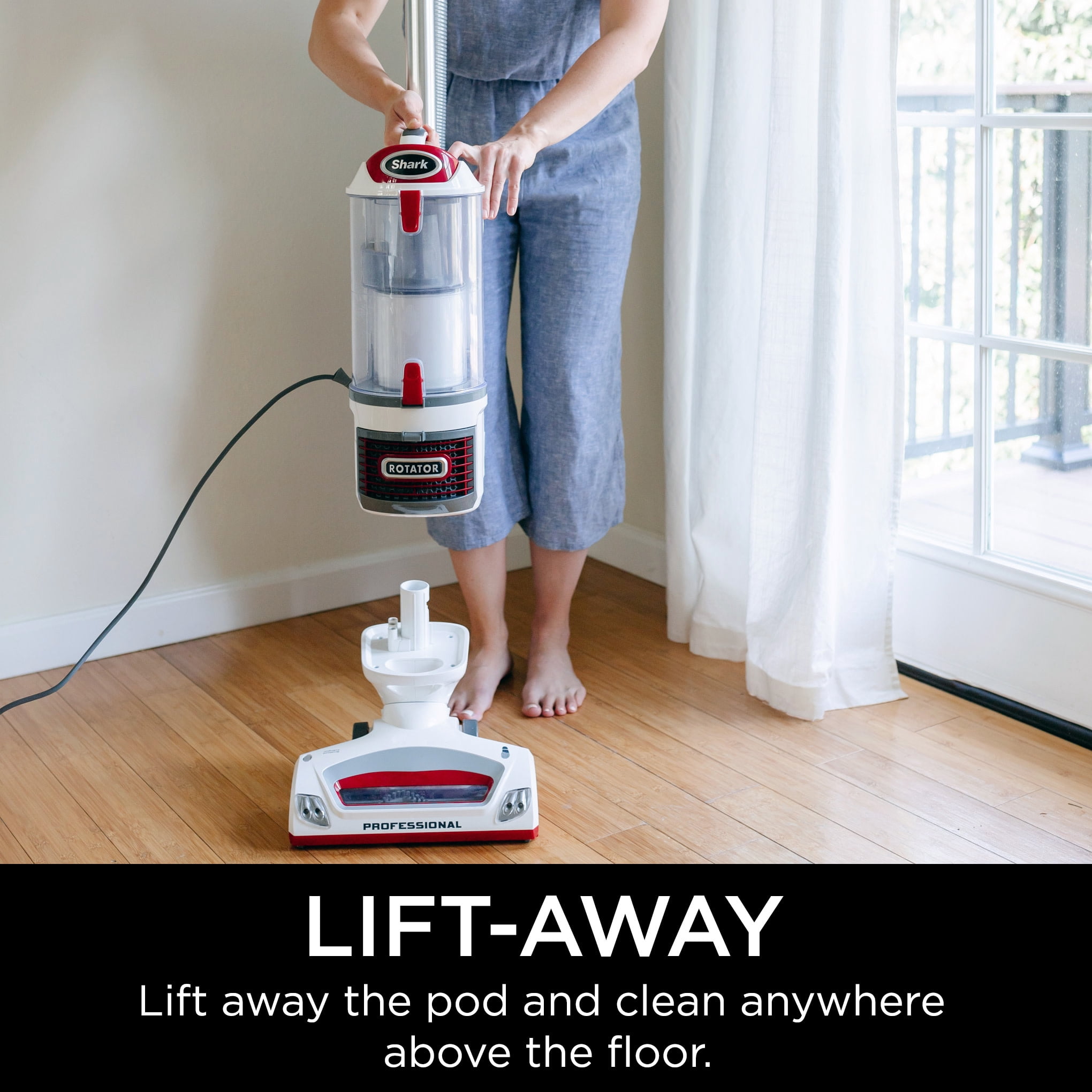 Shark Rotator Professional Lift-Away Upright Vacuum, Pet Friendly, HEPA Filter, Swivel Steering, NV501 White/Red