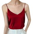 thumbnail image 1 of HNMKIU Débardeur Femme Col en V Sans Manches en Satin, 1 of 4