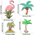 thumbnail image 2 of 6pcs 3 Styles Green Coconut Tree Iron on Patches and 1 Pair Flamingo Bird Embroidered Applique Sew On Patches for DIY Jeans Jackets Clothing Bags Caps Arts Craft Decoration, 2 of 7