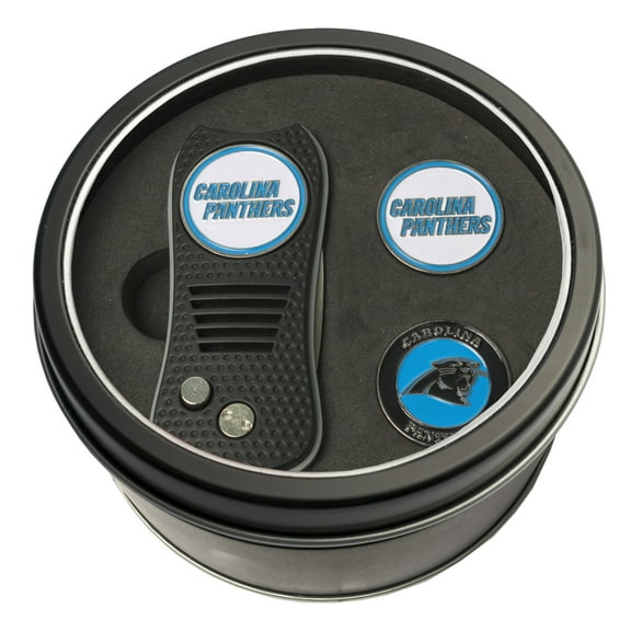 Team Golf NFL CAROLINA PANTHERS Tin Gift Set with Retractable Divot Tool and 2 Ball Markers
