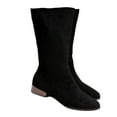 thumbnail image 2 of jsaierl Mid Calf Dress Boots For Women Wide Calf Slouchy Boots Zip up Flat Heel Boots 2025 Winter Slip on Chunky Block Pointed Toe Boots Female Knight Boots, 2 of 9