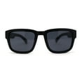 thumbnail image 2 of Kush Vented Side Visor Horn Rim Rectangle Plastic Sunglasses Matte Black Silver Logo, 2 of 4
