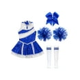thumbnail image 5 of iiniim Girls Cheer Leader Sequin Sleeveless Cheerleading Pom Poms Uniform Dance Dress A Blue B 12, 5 of 7