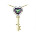 thumbnail image 2 of Star K � Key to My Heart Pendant Necklace with Rainbow Mystic Topaz, 2 of 9