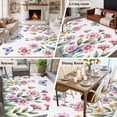 thumbnail image 5 of Large Area Rugs for Living Room Bedroom, Pink Flowers 8'x10' Rug Washable Carpet Runner Indoor Outdoor, Spring Floral Butterfly Leaves Plants Pastoral Non Slip Floor Mats Rug for Kitchen, Patio, 5 of 8