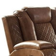 thumbnail image 2 of Benjara Power Sofa with Diamond Stitching and Leatherette Upholstery, Brown, 2 of 2