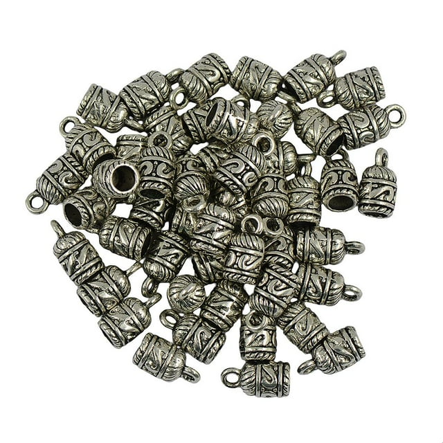 50pcs Gorras de extremo de Cordones Salvador Joyas de plata de Tíbet Colgantes de encantos