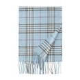 thumbnail image 5 of Calvin & Olivia Ultra-Soft Comfort Feel Unisex Winter Solid Plain Scarves Wool Feel Classic Super Soft Luxurious Scarf Sky Blue Plaid, 5 of 7