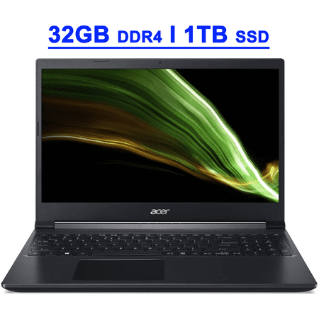 Acer Aspire 7 Premium Creator Laptop 15.6" FHD IPS AMD Hexa-core Ryzen 5 5500U 32GB RAM 1TB SSD GeForce GTX 1650 Graphic Backlit USB-C Long Battery Life Win11 Black