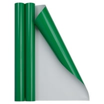 JAM Paper Glossy Wrapping Paper, 52.6 Sq ft Total (17 in x 18 Ft Each), Green, 2 Rolls