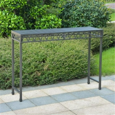 Segovia Iron Console Table, Antique Black