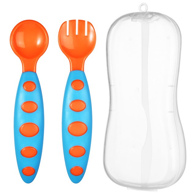 Juego de cucharas y tenedores para bebé, 2 uds., cucharas de alimentación, tenedor para bebé, recién nacido, 1 Uds. kaili Sencillez