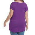 thumbnail image 2 of Gocolloa Plus Size Tops for Women Basic Cap Sleeve V Neck T Shirts Summer Casual Loose Dressy Tunic Purple 3X, 2 of 6