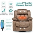 thumbnail image 5 of MEETWARM Massage Swivel Rocker Recliner, Manual Glider Rocking Recliner Chair with Heat and Vibration, 360°Swivel Lounge Reclining Chair with USB Ports/Cup Holder/Remote Control(Plush-Brown), 5 of 7