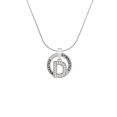 thumbnail image 2 of Delight Jewelry Silvertone Crystal Initial - D - Gymnastics Ring Charm Necklace, 18", 2 of 4