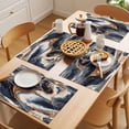 thumbnail image 5 of Navy Blue Marble Placemats Set of 8 Nature Stone Abstract Place Mats Indoor Wipeable Table Mats Washable Cloth Dining Table Placemats for Kitchen Holiday Party Home Decor 13x19 Inch, 5 of 9