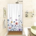 thumbnail image 3 of Watercolor Floral Small Shower Stall Curtain Size 36" x 72", Pastel Wildflower Colorful Flower Narrow Stand up Shower Curtains for Bathroom Decor Polyester Fabric Set, 3 of 6