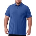 thumbnail image 2 of Qwertyu Big and Tall Polo Shirts for Men Solid Collared Short Sleeve Tops Classic Pullover Work Athletic Collared T-Shirts Blue 8XL, 2 of 9