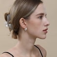 thumbnail image 4 of APSVO 18K White Gold Plated Rhinestone Hoop Earrings for Women S925 Sterling Silver Post Hypoallergenic Earrings Birthday Graduation Jewelry Gifts Teen Mom Her Wife Lady Adults Ideas, 4 of 8