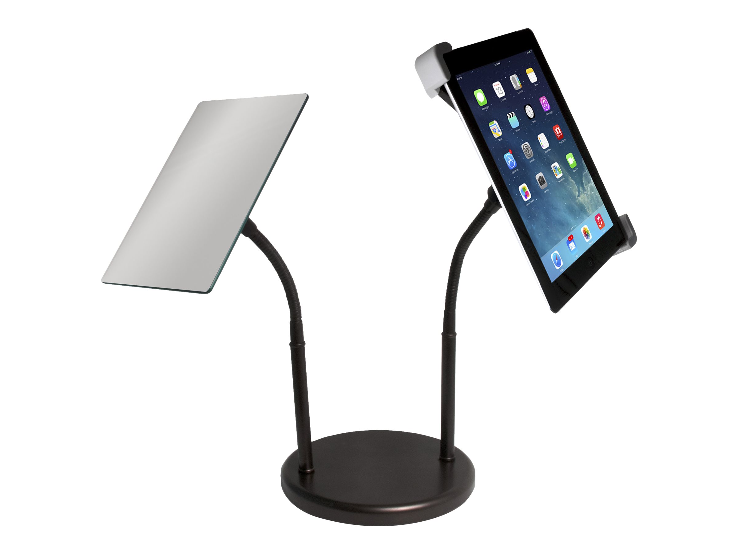 CTA Universal Gooseneck Tabletop Stand with Mirror - Stand - for tablet - steel - bronze - screen size: 7"-12" - image 2 of 4