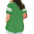thumbnail image 4 of GERsome Womens Plus Size T Shirts Stripe Short Sleeve Comfy Tops Loose Fit Summer V-neck Tshirts, Sizes S-5XL, 4 of 6