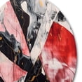 thumbnail image 4 of Designart "Marble Whispers Red and Black II" Abstract Marble Metal Round Art Living Room, 4 of 5