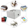thumbnail image 1 of Caja de Seguridad con Llave Mini Caja Fuerte de Seguridad de Acero portátil con Cerradura peque?a Moneda de Dinero en Efectivo para el hogar (5.9 x 4.72 x 2.95in)(Blanco) EOTVIA No, 1 of 3