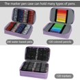 thumbnail image 5 of Art Marker Case-120 Slots Marker Organizer Case with Front Pocket Zipper Closure, 3-Layer Colored Pencil Case for Markers, Colored Pencils or Gel Pens (Purple), 5 of 5