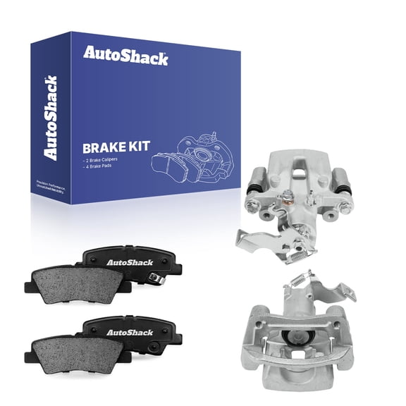 AutoShack Rear Brake Calipers   Ceramic Brake Pads Replacement for 2014-2016 Kia Soul 6-PC Kit