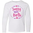 thumbnail image 3 of Inktastic Sassy Since Birth, Arrows, Hearts - Pink Purple Long Sleeve Youth T-Shirt, 3 of 5