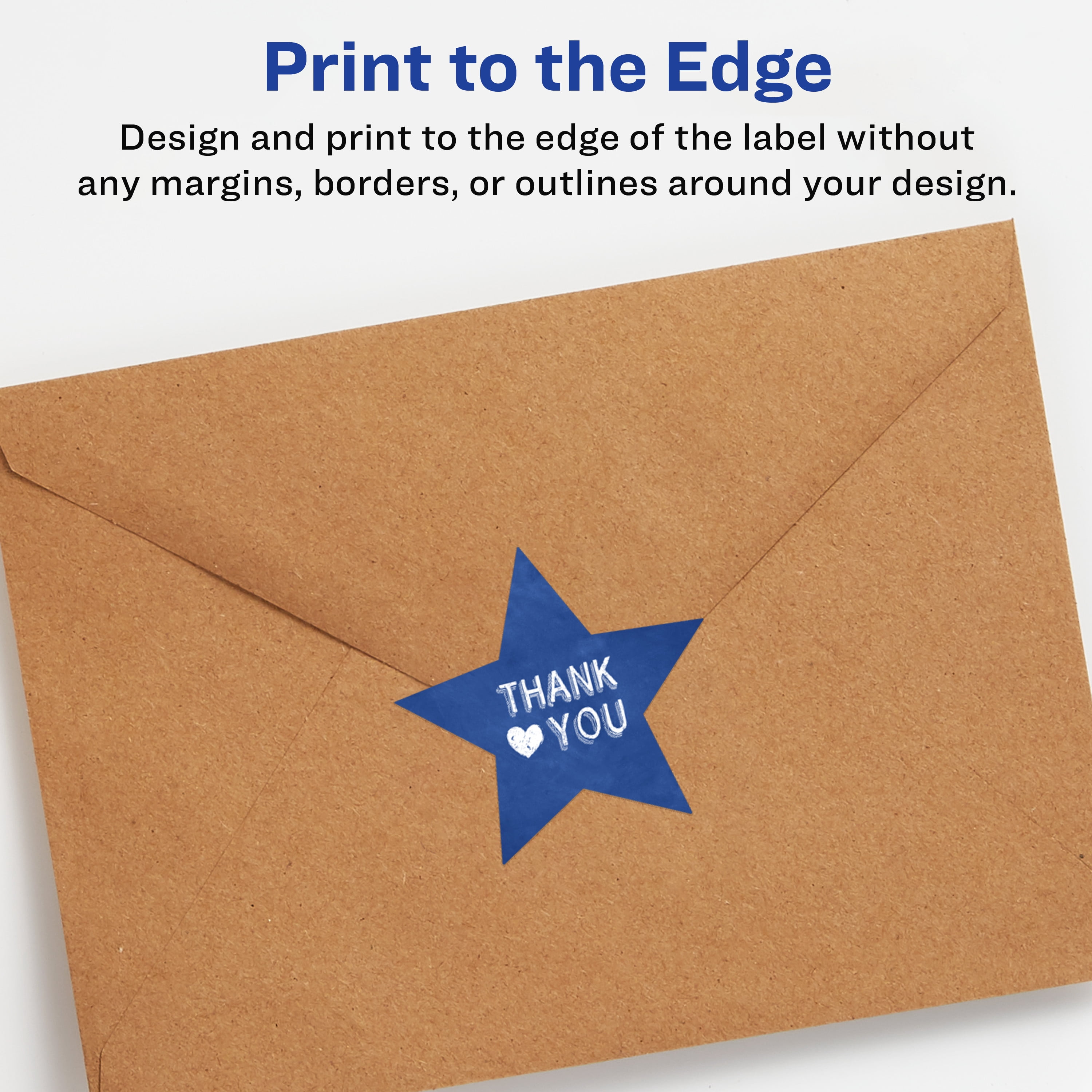 Avery 2-1/4" x 2-3/8" Waterproof Star Labels, 300 Labels